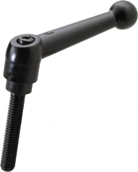 KIPP - 5/16-18, 0.71" Hub Diam, Zinc Die Cast (Steel Components) Threaded Stud Adjustable Clamping Lever - 1.77" Stud Length, 2.87" OAL, 1.79" High - Americas Industrial Supply