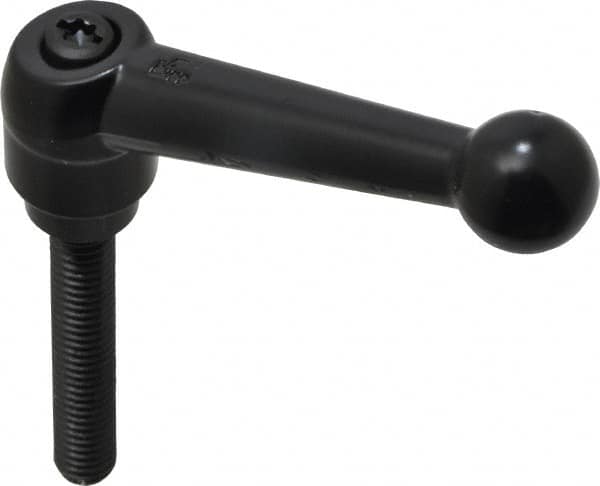 KIPP - 5/16-18, 0.71" Hub Diam, Zinc Die Cast (Steel Components) Threaded Stud Adjustable Clamping Lever - 1.97" Stud Length, 2.87" OAL, 1.79" High - Americas Industrial Supply