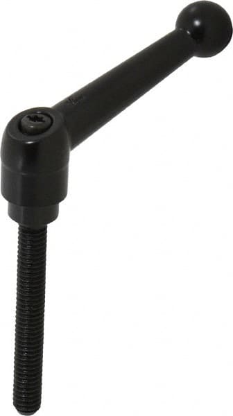 KIPP - 5/16-18, 0.71" Hub Diam, Zinc Die Cast (Steel Components) Threaded Stud Adjustable Clamping Lever - 2.36" Stud Length, 2.87" OAL, 1.79" High - Americas Industrial Supply