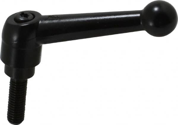 KIPP - M8 x 1.25, 18mm Hub Diam, Zinc Die Cast (Steel Components) Metric Threaded Stud Adjustable Clamping Lever - 25mm Stud Length, 73mm OAL, 45.5mm High - Americas Industrial Supply