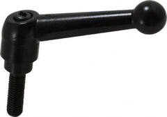 KIPP - M8 x 1.25, 18mm Hub Diam, Zinc Die Cast (Steel Components) Metric Threaded Stud Adjustable Clamping Lever - 25mm Stud Length, 73mm OAL, 45.5mm High - Americas Industrial Supply