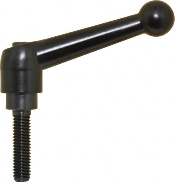 KIPP - M8 x 1.25, 18mm Hub Diam, Zinc Die Cast (Steel Components) Metric Threaded Stud Adjustable Clamping Lever - 30mm Stud Length, 73mm OAL, 45.5mm High - Americas Industrial Supply