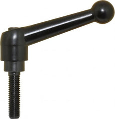 KIPP - M8 x 1.25, 18mm Hub Diam, Zinc Die Cast (Steel Components) Metric Threaded Stud Adjustable Clamping Lever - 30mm Stud Length, 73mm OAL, 45.5mm High - Americas Industrial Supply