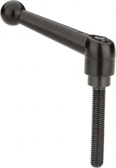 KIPP - M8 x 1.25, 18mm Hub Diam, Zinc Die Cast (Steel Components) Metric Threaded Stud Adjustable Clamping Lever - 50mm Stud Length, 73mm OAL, 45.5mm High - Americas Industrial Supply