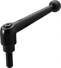 KIPP - 3/8-16, 0.83" Hub Diam, Zinc Die Cast (Steel Components) Threaded Stud Adjustable Clamping Lever - 0.98" Stud Length, 3.54" OAL, 2.26" High - Americas Industrial Supply