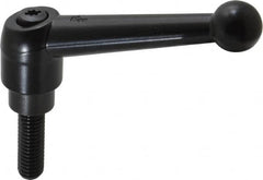 KIPP - 3/8-16, 0.83" Hub Diam, Zinc Die Cast (Steel Components) Threaded Stud Adjustable Clamping Lever - 1.18" Stud Length, 3.54" OAL, 2.26" High - Americas Industrial Supply