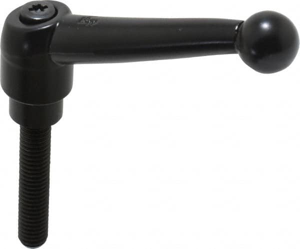 KIPP - 3/8-16, 0.83" Hub Diam, Zinc Die Cast (Steel Components) Threaded Stud Adjustable Clamping Lever - 1.97" Stud Length, 3.54" OAL, 2.26" High - Americas Industrial Supply