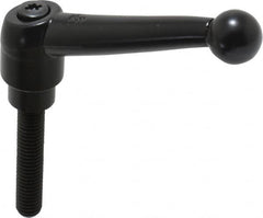 KIPP - 3/8-16, 0.83" Hub Diam, Zinc Die Cast (Steel Components) Threaded Stud Adjustable Clamping Lever - 1.97" Stud Length, 3.54" OAL, 2.26" High - Americas Industrial Supply