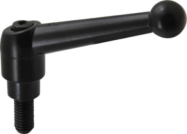 KIPP - M10 x 1.5, 21mm Hub Diam, Zinc Die Cast (Steel Components) Metric Threaded Stud Adjustable Clamping Lever - 20mm Stud Length, 90mm OAL, 57.5mm High - Americas Industrial Supply