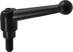 KIPP - M10 x 1.5, 21mm Hub Diam, Zinc Die Cast (Steel Components) Metric Threaded Stud Adjustable Clamping Lever - 20mm Stud Length, 90mm OAL, 57.5mm High - Americas Industrial Supply