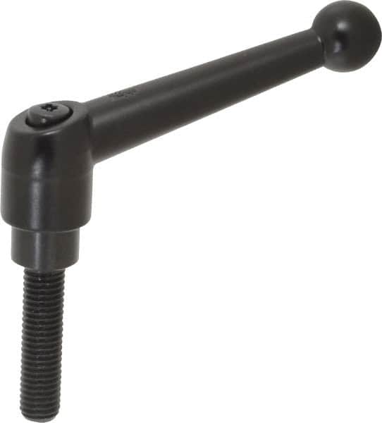 KIPP - M10 x 1.5, 21mm Hub Diam, Zinc Die Cast (Steel Components) Metric Threaded Stud Adjustable Clamping Lever - 40mm Stud Length, 90mm OAL, 57.5mm High - Americas Industrial Supply