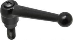 KIPP - 1/2-13, 0.98" Hub Diam, Zinc Die Cast (Steel Components) Threaded Stud Adjustable Clamping Lever - 1.18" Stud Length, 4-1/4" OAL, 2.64" High - Americas Industrial Supply