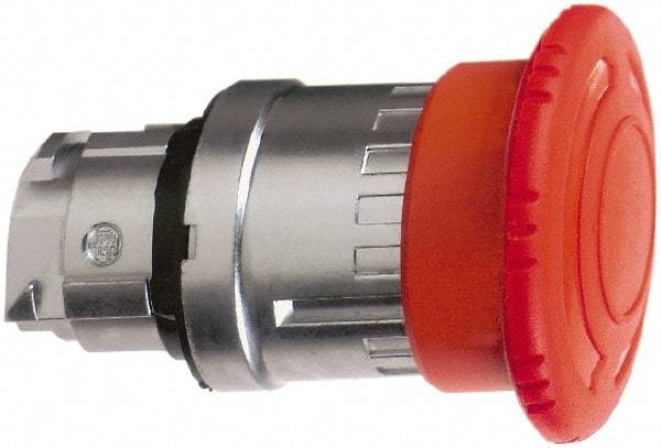 Schneider Electric - 22mm Mount Hole, Extended Mushroom Head, Pushbutton Switch Only - Round, Red Pushbutton, Maintained (MA), Momentary (MO) - Americas Industrial Supply