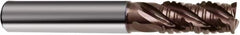 Guhring - 5/8" Diam, Coarse Pitch, 1-1/4" LOC, 4 Flute Solid Carbide Corner Chamfer Roughing End Mill - nano-Si Finish, 3-1/2" OAL, 5/8" Shank Diam, Single End, Centercutting, 38° Helix - Americas Industrial Supply