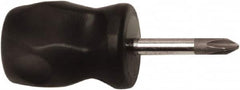 Ability One - #2, 1-1/2" OAL, Standard Phillips Screwdriver - 1-1/2" Blade Length, Round Shank, Ergonomic Handle - Americas Industrial Supply