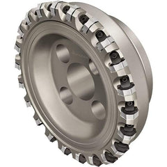 Walter - 80mm Cut Diam, 27mm Arbor Hole, 4mm Max Depth of Cut, Indexable Chamfer & Angle Face Mill - 11 Inserts, XNHF 0705 . . Insert, Right Hand Cut, 11 Flutes, Series Xtra-tec - Americas Industrial Supply