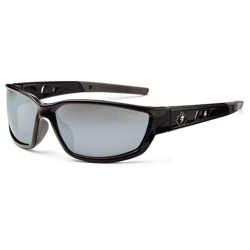Kvasir Silver Mirror Lens Black Safety Glasses - Americas Industrial Supply