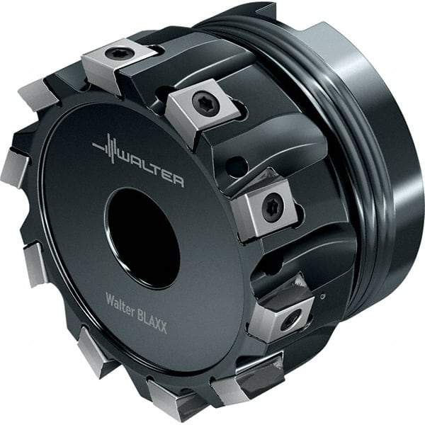 Walter - 7 Inserts, 50mm Cut Diam, 22mm Arbor Diam, 8mm Max Depth of Cut, Indexable Square-Shoulder Face Mill - 40mm High, LN.. 0904.. Insert Compatibility, Through Coolant, Series Blaxx - Americas Industrial Supply