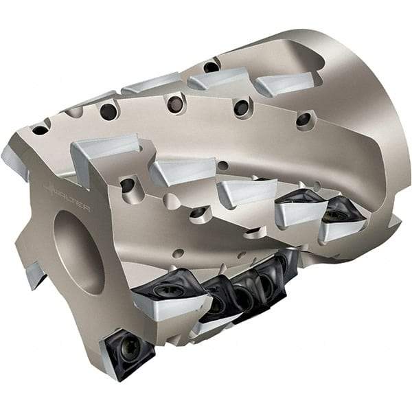Walter - 25 Inserts, 80mm Cut Diam, 32mm Arbor Diam, 78mm Max Depth of Cut, Indexable Square-Shoulder Face Mill - 100mm High, AD.. 1807.. Insert Compatibility, Through Coolant, Series Xtra-tec - Americas Industrial Supply
