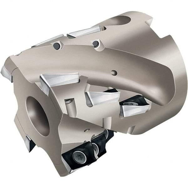 Walter - 9 Inserts, 2" Cut Diam, 3/4" Arbor Diam, 1.7" Max Depth of Cut, Indexable Square-Shoulder Face Mill - 2.362" High, AD.. 1606.. Insert Compatibility, Through Coolant, Series Xtra-tec - Americas Industrial Supply