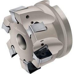 Walter - 5 Inserts, 100mm Cut Diam, 32mm Arbor Diam, 13mm Max Depth of Cut, Indexable Square-Shoulder Face Mill - LN.. 1307.. Insert Compatibility, Through Coolant, Series Xtra-tec - Americas Industrial Supply