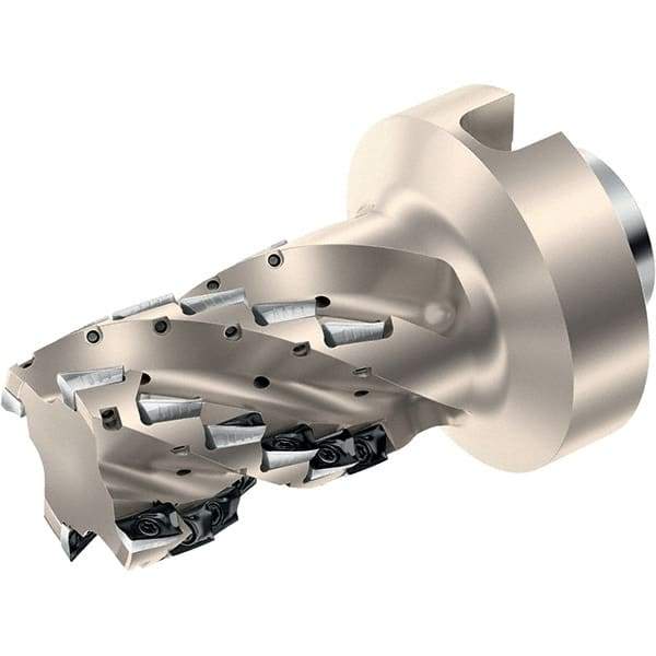 Walter - 40mm Cut Diam, 54mm Max Depth of Cut, 105mm OAL, Indexable Square Shoulder Helical End Mill - Multiple Insert Styles, NCT63 Modular Connection, 90° Lead Angle, Through Coolant, Series Xtra-tec - Americas Industrial Supply