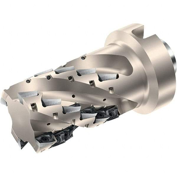 Walter - 40mm Cut Diam, 57mm Max Depth of Cut, 105mm OAL, Indexable Square Shoulder Helical End Mill - Multiple Insert Styles, NCT80 Modular Connection, 90° Lead Angle, Through Coolant, Series Xtra-tec - Americas Industrial Supply