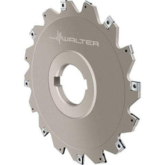 Walter - Arbor Hole Connection, 0.1575" Cutting Width, 0.7087" Depth of Cut, 80mm Cutter Diam, 1-1/16" Hole Diam, 4 Tooth Indexable Slotting Cutter - F4053.B Toolholder, LN.X 070204 Insert, Right Hand Cutting Direction - Americas Industrial Supply