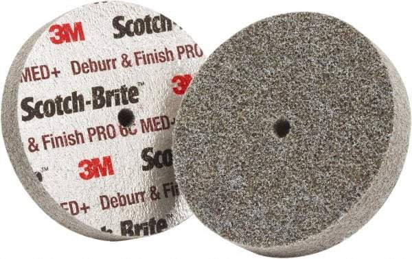 3M - 2" Diam, 1/8" Face Width, 1/4" Center Hole, Medium Grade, Ceramic Deburring Wheel - Unitized, Hard Density 6 Grade - Americas Industrial Supply
