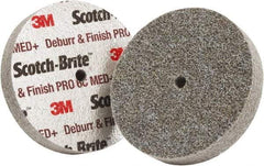 3M - 3" Diam, 1/2" Face Width, 1/4" Center Hole, Medium Grade, Ceramic Deburring Wheel - Unitized, Hard Density 6 Grade - Americas Industrial Supply
