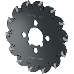 Walter - Arbor Hole Connection, 0.0787" Cutting Width, 1.2992" Depth of Cut, 125mm Cutter Diam, 1.2598" Hole Diam, 11 Tooth Indexable Slotting Cutter - F5055.B Toolholder, SX-2E Insert, Right Hand Cutting Direction - Americas Industrial Supply