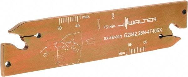 Walter - 1.0236" Blade Height, 5.9055" OAL, Neutral Cut, Double End Indexable Cut-Off Blade - 40mm Max Depth of Cut, G2042 N Blade - Americas Industrial Supply