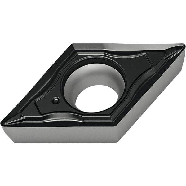 Walter - DCMT32.52 FP4 Grade WPP20S Carbide Turning Insert - TiCN/Al2O3/TiN Finish, 55° Diamond, 3/8" Inscr Circle, 5/32" Thick, 1/32" Corner Radius - Americas Industrial Supply