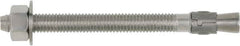 Powers Fasteners - 7/8" Diam, 7/8" Drill, 8" OAL, 2-3/4" Min Embedment Wedge Expansion Concrete Anchor - 304 Stainless Steel, Hex Head, Hex Drive, 4-3/4" Thread Length - Americas Industrial Supply