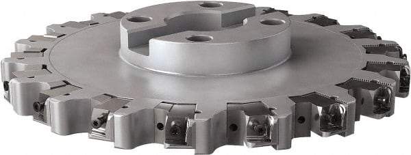 Seco - Shell Mount Connection, 0.63" Cutting Width, 3.4" Depth of Cut, 304.8mm Cutter Diam, 2-1/2" Hole Diam, 18 Tooth Indexable Slotting Cutter - R335.25 Toolholder, LNHQ 1707, XNHQ 1707 Insert, Left Hand Cutting Direction - Americas Industrial Supply