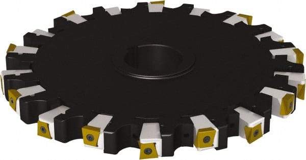 Seco - Arbor Hole Connection, 1.02" Cutting Width, 3.41" Depth of Cut, 254mm Cutter Diam, 2" Hole Diam, 7 Tooth Indexable Slotting Cutter - 335.25 Toolholder, LNHQ 1707, XNHQ 1707 Insert, Neutral Cutting Direction - Americas Industrial Supply