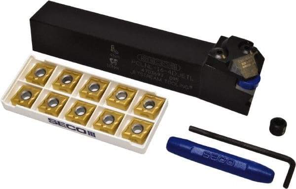 Seco - 11 Piece, CNMG Insert Style, PCLNL-16-4DJETL Toolholder Style, Indexable Turning Set - 1 Toolholder Included - Americas Industrial Supply