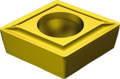 Sandvik Coromant - CCMT21.51 UF Grade 235 Carbide Turning Insert - TiCN/TiN Finish, 80° Diamond, 1/4" Inscr Circle, 3/32" Thick, 1/64" Corner Radius - Americas Industrial Supply