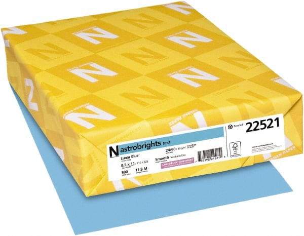 Neenah Paper - 8-1/2" x 11" Lunar Blue Colored Copy Paper - Use with Laser Printers, Inkjet Printers, Copiers - Americas Industrial Supply