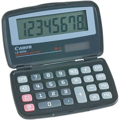 Canon - 8-Digit LCD 8 Function Handheld Calculator - 4-3/8 x 2-3/4 Display Size, Black, Solar & Battery Powered - Americas Industrial Supply