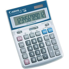 Canon - 12-Digit LCD 12 Function Handheld Calculator - 4-7/8 x 6-7/8 Display Size, White, Solar & Battery Powered - Americas Industrial Supply