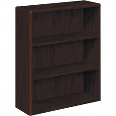 Hon - 3 Shelf, 43.38" High x 36" Wide Bookcase - 13-1/8" Deep, High-Pressure Laminate, Mahogany - Americas Industrial Supply