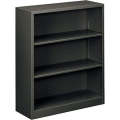 Hon - 3 Shelf, 41" High x 34-1/2" Wide Bookcase - 12-5/8" Deep, Steel, Charcoal - Americas Industrial Supply