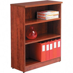 ALERA - 3 Shelf, 39.38" High x 31-3/4" Wide Bookcase - 14" Deep, Woodgrain Laminate, Medium Cherry - Americas Industrial Supply