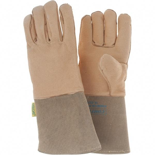 Value Collection - Welder's & Heat Protective Gloves - 13.5" NATRL LRG 1/PR COMFOFLEX PIGSKN WELD GLV - Americas Industrial Supply