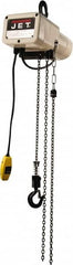 Jet - 1/4 Ton Capacity, 8 FPM Lift Speed, Electric Chain Hoist - 20' Max Lift, 17.1" Min Headroom - Americas Industrial Supply