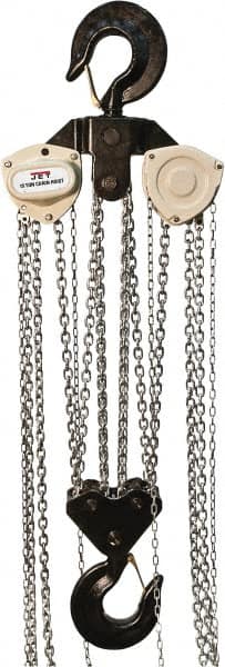 Jet - 4,400 Lb Lifting Capacity, 20' Lift Height, Hand Hoist - Made from Chain, 396' Overhaul to Lift 1' - Americas Industrial Supply