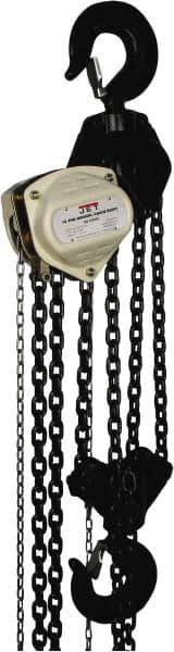 Jet - 22,000 Lb Lifting Capacity, 15' Lift Height, Hand Hoist - Made from Chain, 357' Overhaul to Lift 1' - Americas Industrial Supply