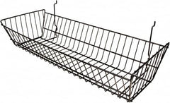 ECONOCO - 10" Deep, Rectangular Steel Peg Board/Slatwall Basket - 24" Wide x 5" High - Americas Industrial Supply