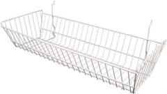 ECONOCO - 10" Deep, Rectangular Steel Peg Board/Slatwall Basket - 24" Wide x 5" High - Americas Industrial Supply
